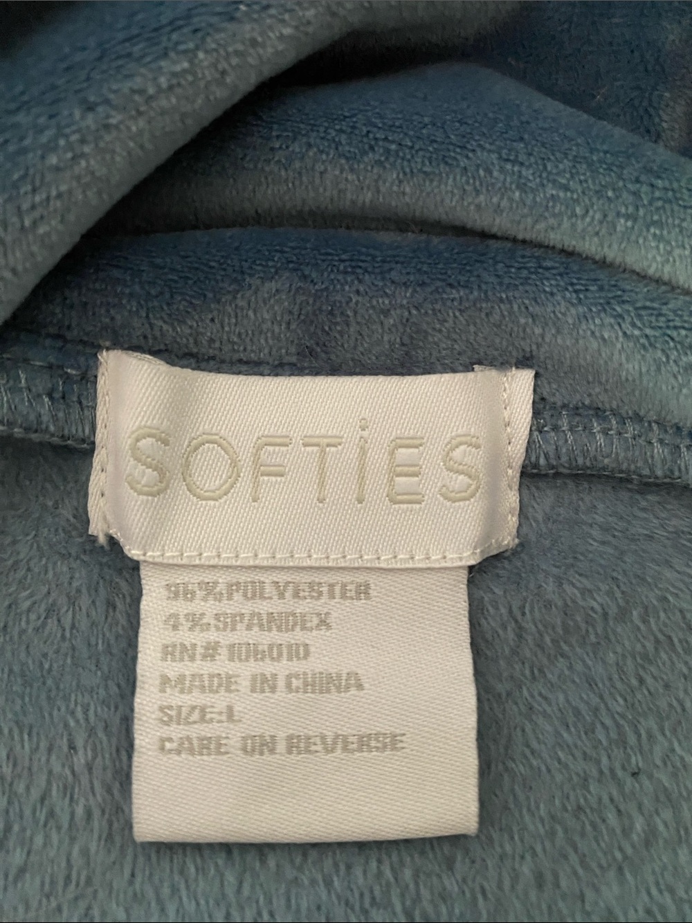Softies Dress 35" Feather Velour Funnel Neck Lounger Dress Blue Velvet Blue L - Picture 10 of 12